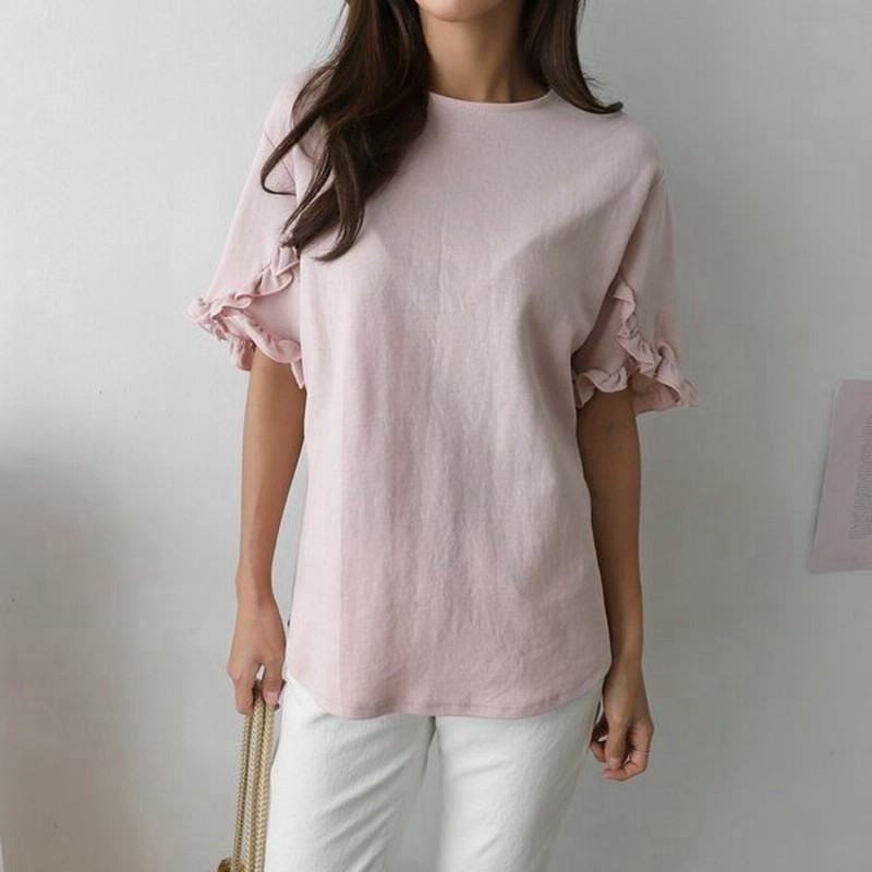 袖フリルtシャツ フリル カットソー トップス 通販 Lineポイント最大0 5 Get Lineショッピング