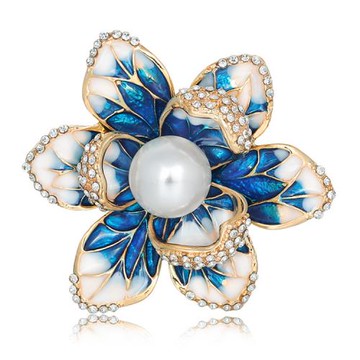 【ANGEL】溫柔海棠珍珠漸層胸針別針兩用款(2色可選)