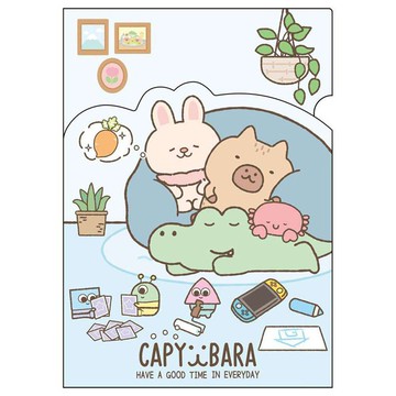 水豚3層造型L型書夾