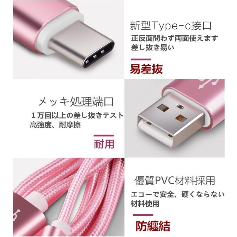 USB Type-Cケーブル iPhone15ケーブル USB Type-C iPhone15 ケーブル 充電ケーブル Android ケーブル 等対応  Type-C USB 充電器 高速充電 データ転送 長さ2m LINEショッピング