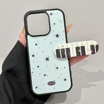 潑墨星星蘋果17pro手機殼適用iPhone16/15創口貼支架13磨砂14硬殼保護套