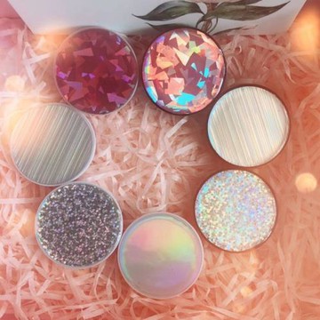 卡通鐳射條紋氣支架懶人支架折疊支架桌面伸縮手機氣囊支架