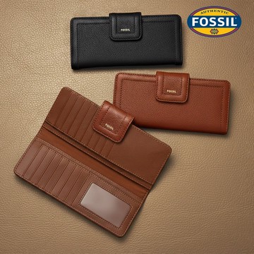 【FOSSIL 官方旗艦館】Madison 多層扣式真皮長夾 (多色可選)