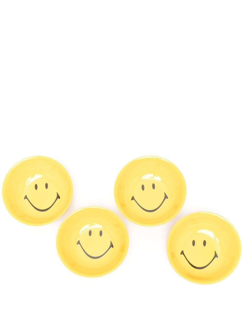 MARKET - emoji-print bowls (set of four) - men - Melamine - One Size - Yellow