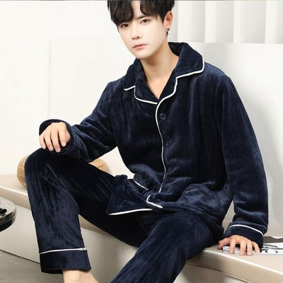 メンズパジャマ ルームウエア 男性用 冬 暖か 上下 もこもこ 裏起毛 長袖 前開き 寝巻き 部屋着 ふわふわ 紳士用パジャマ 通販 Lineポイント最大get Lineショッピング