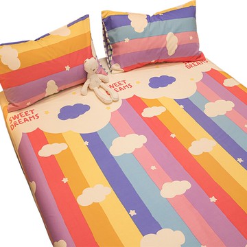 ins風純棉全棉100床單單件單人學生宿舍兒童被單女孩枕套2三件套