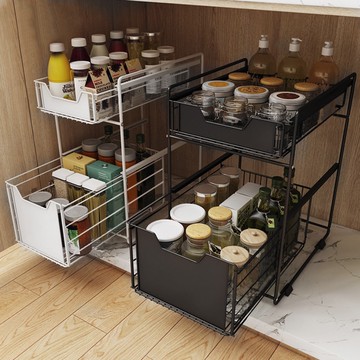 【AOTTO】多功能廚房浴室抽屜置物架 收納架(下水槽收納架 置物架)