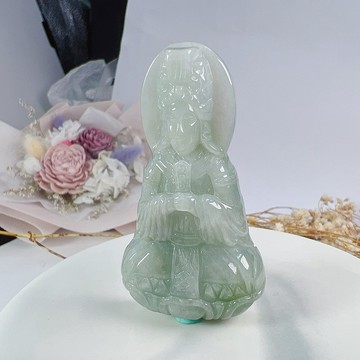 飄綠翡翠媽祖 | 天然緬甸A貨翡翠 | 送禮