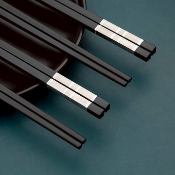 合金筷子家用高檔精致防滑防霉耐高溫黑色商用餐飲酒店專用公筷子