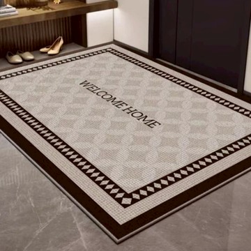 AFAMIC 艾法 雅緻高質感 刮泥吸水玄關腳踏墊/比利時絲圈絨印花TPR地墊  1個  60 x 40 x 0.7cm  黑卡旺達 棕色