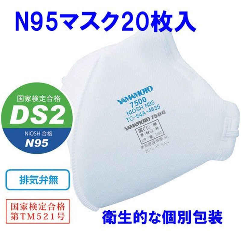 セール 山本光学 N95マスク YAMAMOTO 7500 20枚 防じん 防塵 感染予防