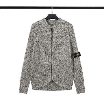 跨境STONE 石頭島 雙拉鏈頭圓領長袖插肩夾克外套毛衣男女款ius鑫弘-衣錦男裝