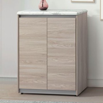 文創集 羅克2.7尺二門低鞋櫃(仿大理石紋路耐磨美耐皿面板)-80x35x106cm免組