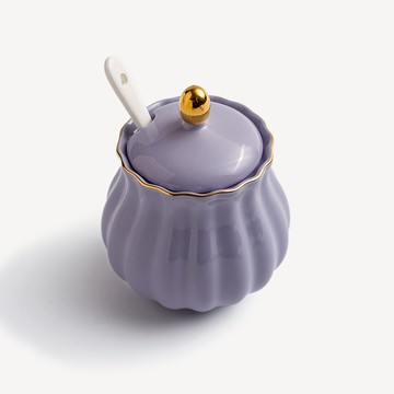 【WAGA】 法式 金瓣夢遊 250ml 陶瓷糖罐｜芋紫│單品