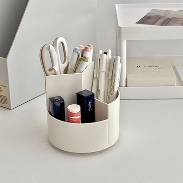 桌面收納 大容量筆筒ins桌面小紅書DIY多功能化妝刷收納桶360度旋轉收納瓶