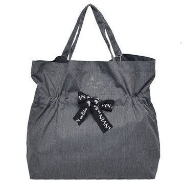 LANVIN en Bleu 超輕量品牌字母LOGO圖騰手提肩背購物袋(灰色)