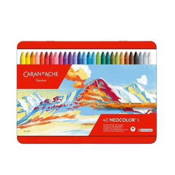 經典品牌筆46折起 瑞士 CARAN D'ACHE 卡達 NEOCOLOR II 專業級水性蠟筆40色 7500.340