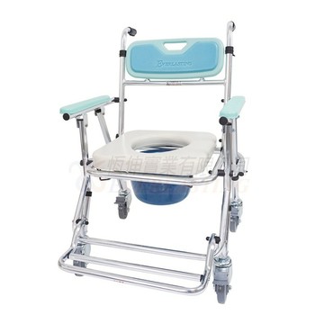 【海夫健康生活館】恆伸 便利座 鋁製有輪 收合便椅 四合一款(ER4548)