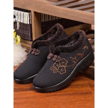 奶奶鞋老人棉鞋女老北京布棉鞋冬季中老年人女鞋加絨加厚軟底保暖