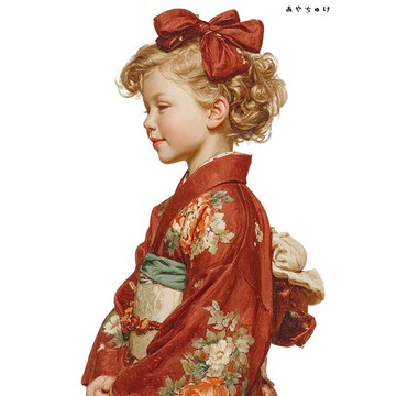 【12月新品4】07-114-0161 人物貼紙 和服復古