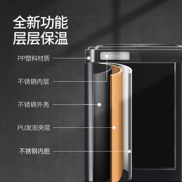 方形奶茶保溫桶帶溫度表不銹鋼商用大容量10升雙層保冷保熱奶茶店