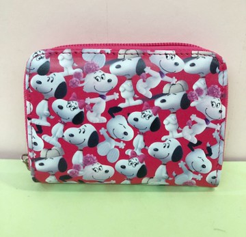 【震撼精品百貨】史奴比_Peanuts Snoopy ~SNOOPY零錢包/片卡收納包-粉滿版#21408