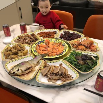 大拼盤餐具邁卡倫年夜飯餐具套組盤子擺盤扇形盤團圓陶瓷組合拼