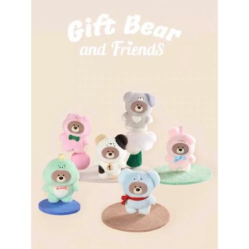 名創優品 miniso 吉福特熊動物變裝搪膠毛絨 及福特熊 盲盒 盒玩 一中盒【預購】