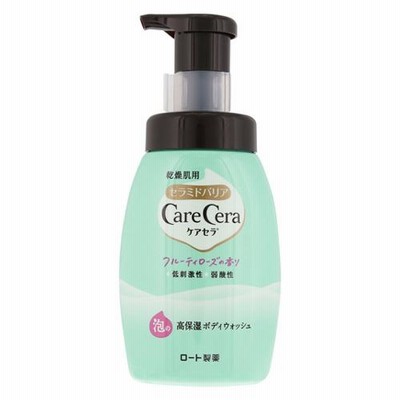 泡の高保湿ボディウォッシュ フルーティローズの香り 450ml ケアセラ(CareCera) ロート製薬(ROHTO)