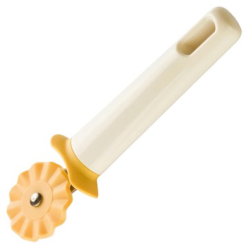 Tescoma Delica波浪花邊輪刀 尼龍66材質 耐熱210度C 適用洗碗機  16.5 x 4.5 x 2cm  黃色 + 米白色  1支