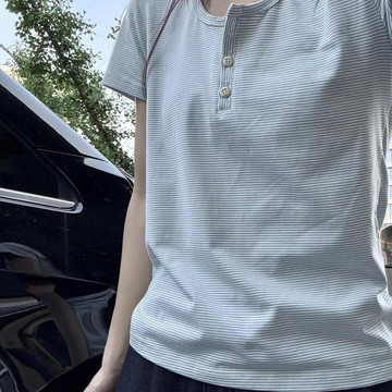 9156 人貼心收藏💝太愛啦!!【顯白亨利領】韓系校園風短袖t恤女INS超火修身顯瘦上衣4HMU