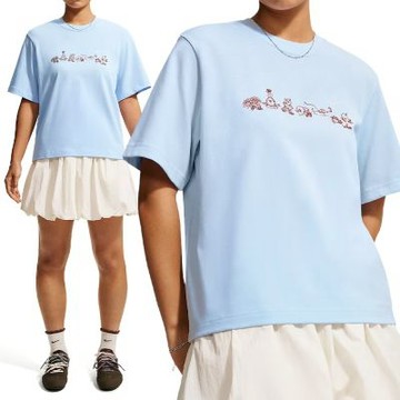 Nike As W Nsw Ss Tee Boxy 女款 淺藍色 印花 T恤 運動 休閒 短袖 IW1213-407