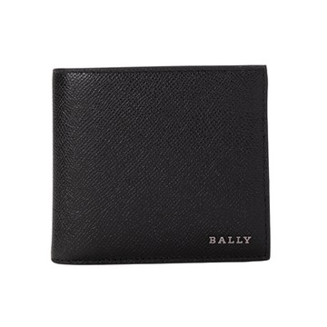 BALLY  BOLLEN防刮皮革對折短夾(黑色)