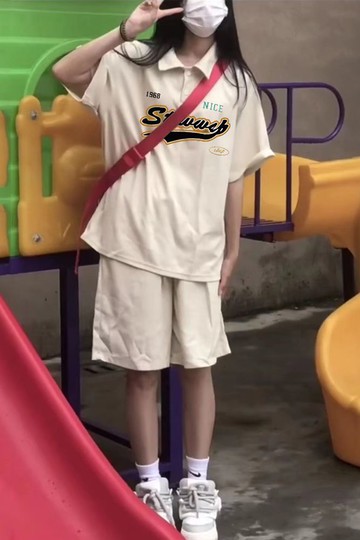 短袖套裝POLO衫短袖女學院風休閒五分褲穿搭一整套潮夏季爆款【聚寶屋】