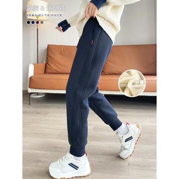 羊羔絨小個子運動褲女秋冬季加絨加厚2026新款哈倫褲顯瘦休閑衛褲