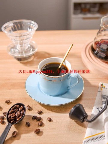 咖啡杯子高顏值輕奢咖啡杯碟勺套裝歐式小奢華高檔精致陶瓷馬克杯