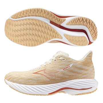 MIZUNO 美津濃 慢跑鞋 女鞋 運動鞋 緩震 一般型 RIDER 奶茶 J1GD240326