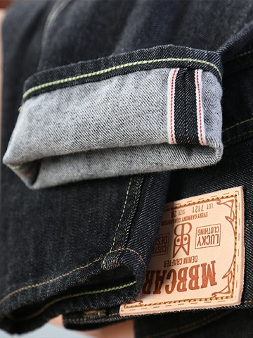 11OZ春夏薄款黑牛赤耳丹寧九分褲 Mbbcar窄幅阿美咔嘰洗水牛仔褲