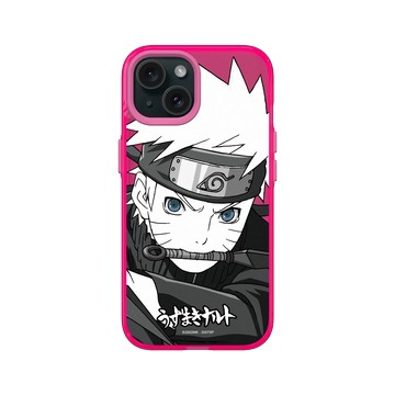 iPhone 15 Clear 粉漾桃 - 火影忍者 Naruto - 黑白系列-鳴人