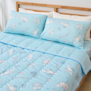戀家小舖 悠悠樂活 涼感床包 雙人床包含二件枕套 大耳狗 卡通 炫冰系列 台灣製