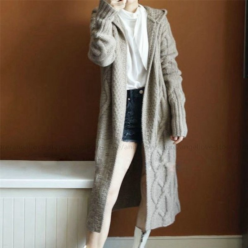 レディースロングカーディガン パーカー ニット ケーブル コーディガン ロング丈ニット ケーブルニットカーディガン 通販 Lineポイント最大get Lineショッピング