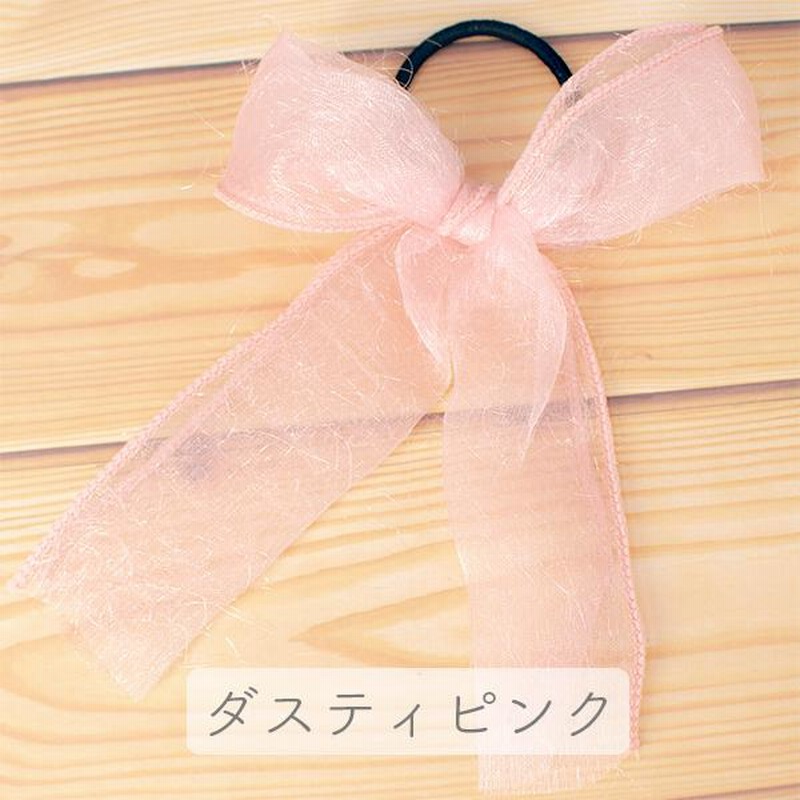 【専用】ハンドメイド☆うさぎのオーガンジーLoveリボンヘアゴム(薄ピンク) ʚふわっとうさ耳りぼんɞ nemnem うさぎ うさ耳 けも耳 リボン