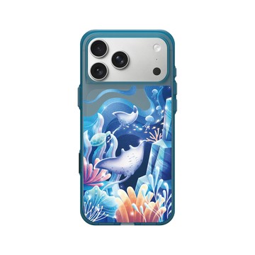 iPhone 17 Pro Max Clear (相機按鈕) 夜幕藍 - Ocean Collection: Let's Sea 海洋系列：一路向海 - 海底花花世界（魟魚）