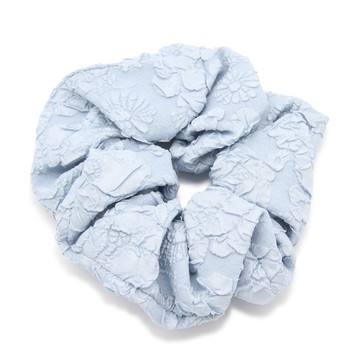 Ganni - Sky Blue Stretch Jacquard Scrunchie