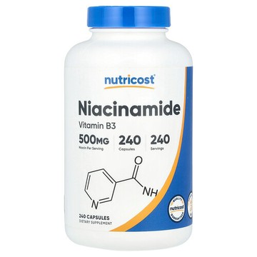 Nutricost, 煙醯胺，500 毫克，240 粒膠囊