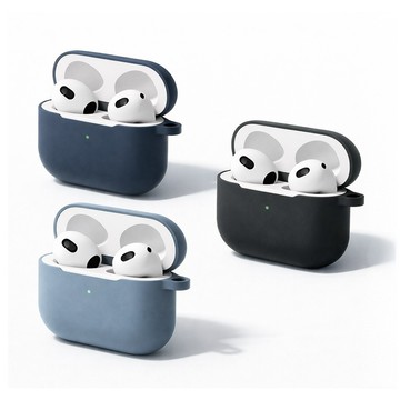 AirPods 3 保護殼/套 【HERBY禾比】AirPods 3保護套 藍牙耳機純色矽膠保護套 防汙防撞 可水洗材質 附金屬掛鉤