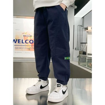 男童褲子秋冬款工裝褲兒童休閑痞帥男孩冬季加厚中大童長褲一體絨