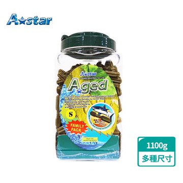 A Star Aged 雙刷高齡犬用潔牙骨桶裝1100G(狗零食、狗潔牙、耐咬、寵物潔牙、寵物零食)