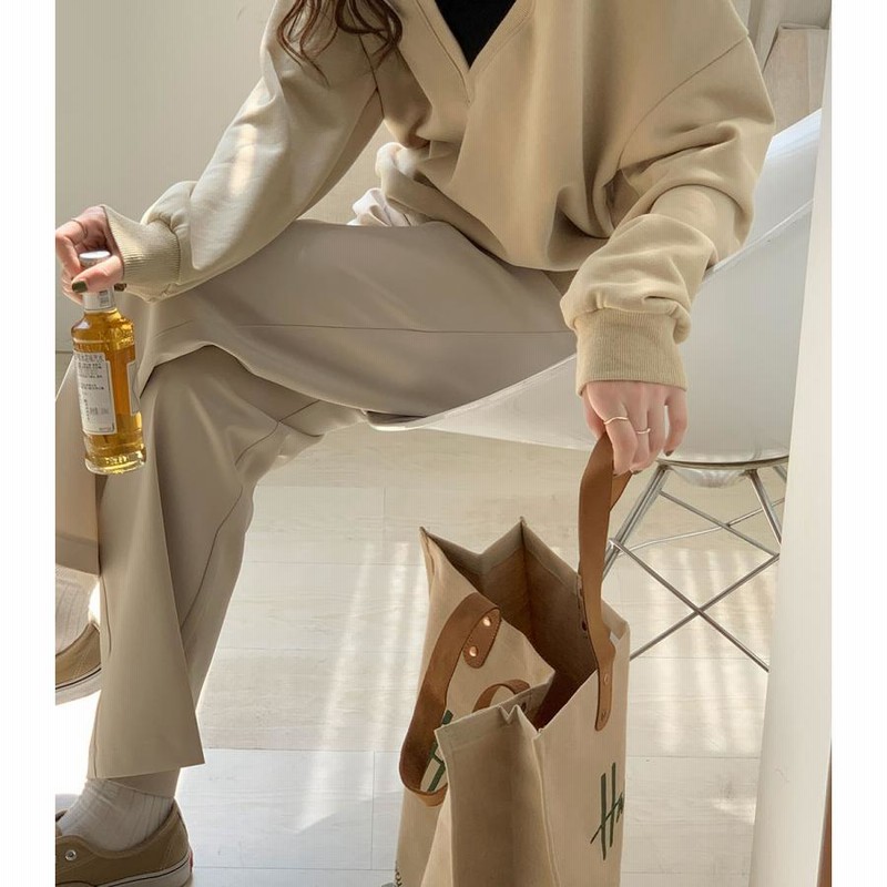 スラックス ストレートパンツ センタープレスパンツ レディース