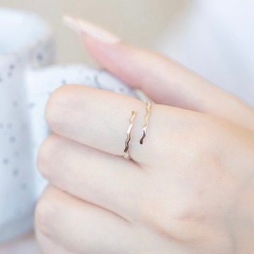 泡麵曲線925純銀戒指 可調式戒指